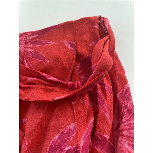 Dee Elly 2 Piece Pants and Cropped Top Outfit Hawaiian Print Red Women's Large - Picture 5 of 11